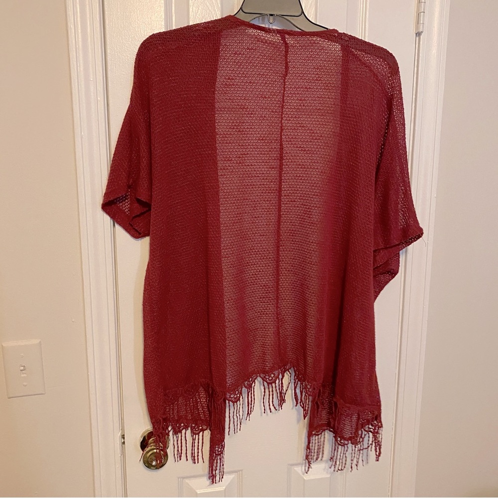 1X red thin shawl shrug